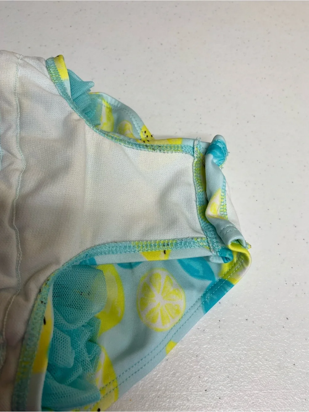 Lemon ruffle bathing suit girls 12-18 months blue yellow ballerina swimsuit